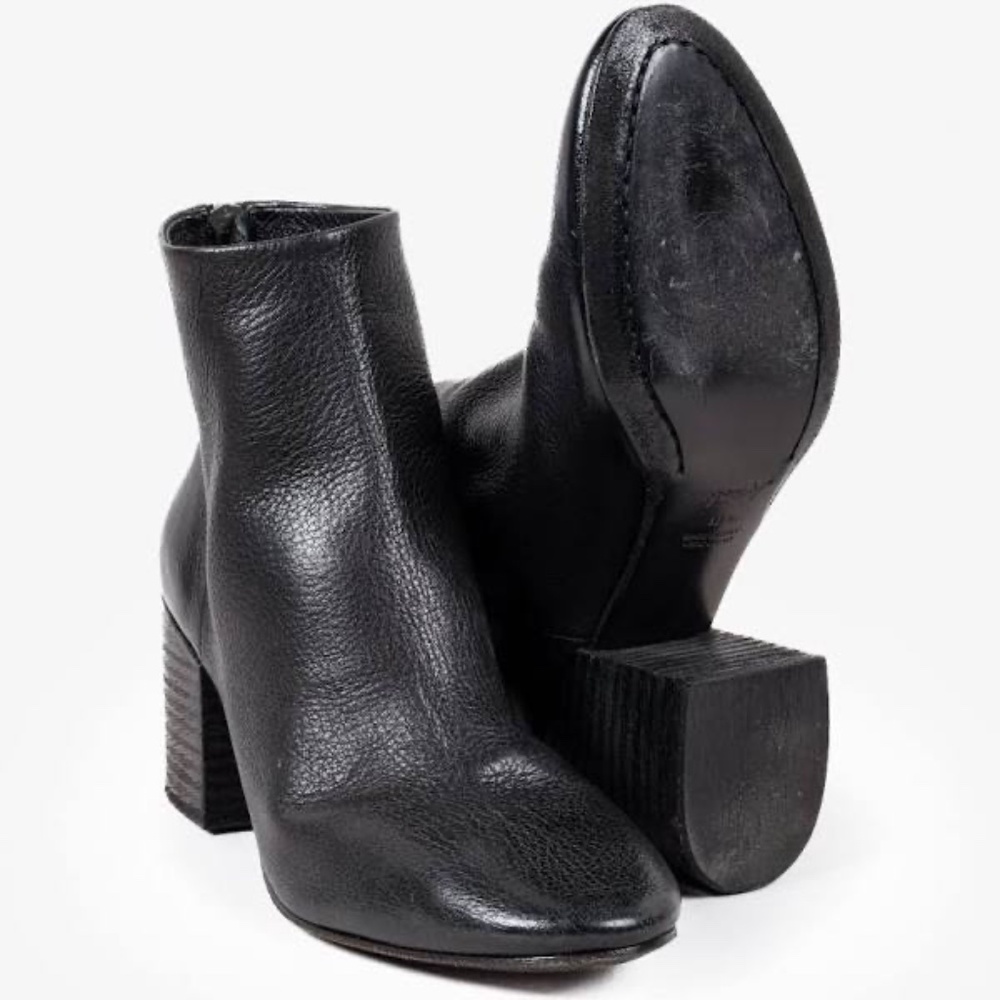 Marsell Block Heeled Leather Back Zip Ankle Boots 39 9 US